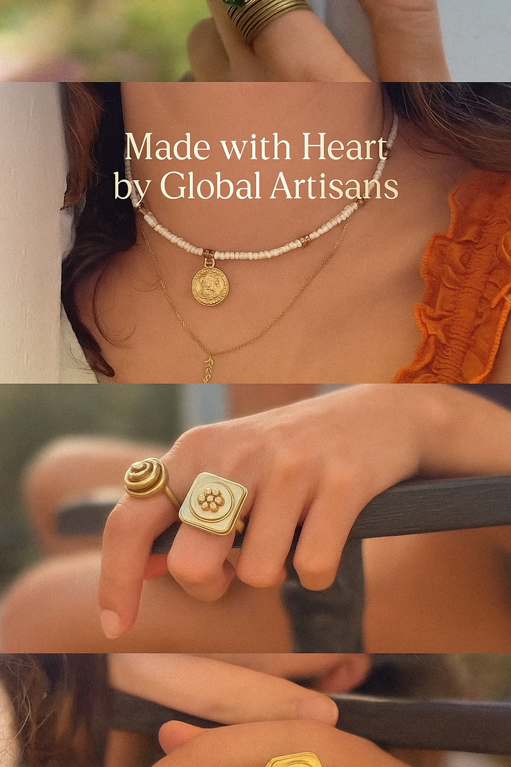 Floral Adjustable Brass Ring