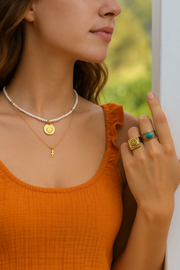 Floral Adjustable Brass Ring