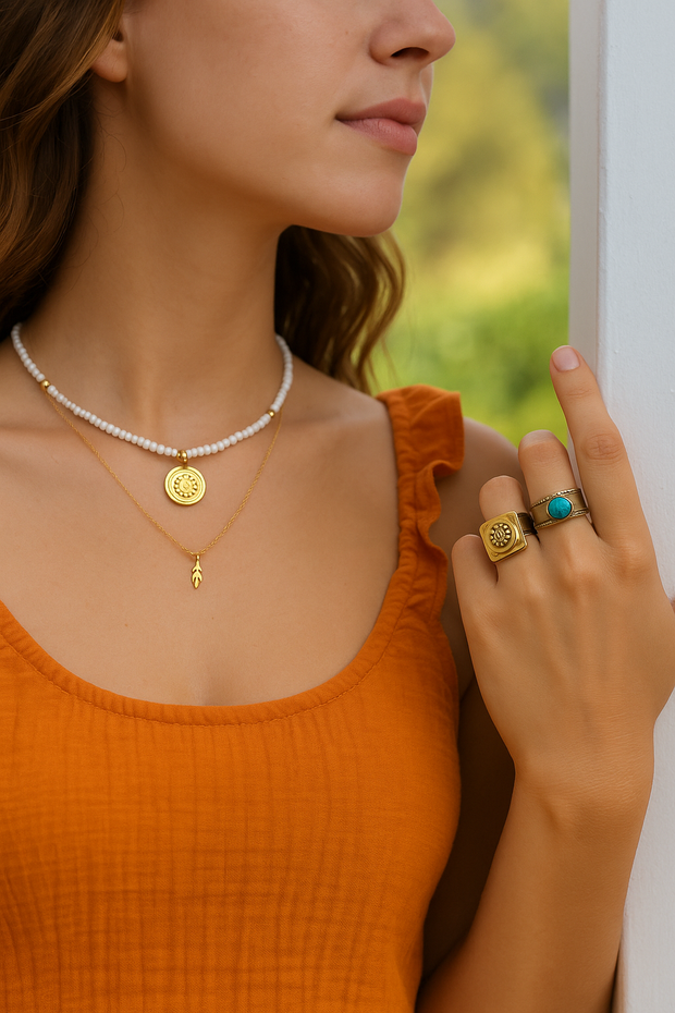 Floral Adjustable Brass Ring