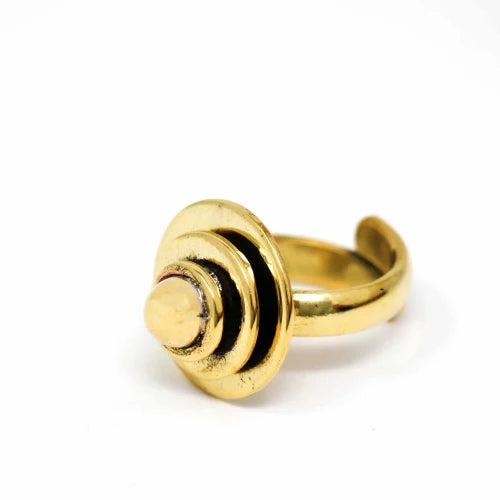 sustainable adjustable brass dome ring fair trade accessory