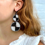 Black and white bead earrings – artisan-made boho fashion