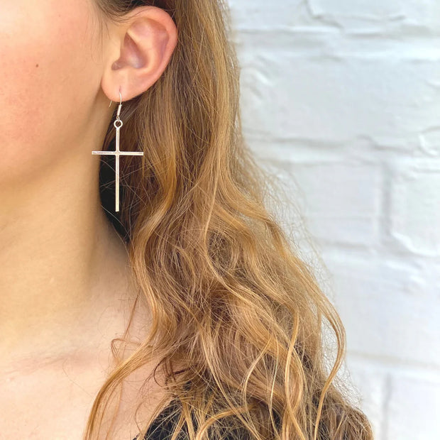 artisan-silver-cross-dangle-earrings-ethical-jewelry