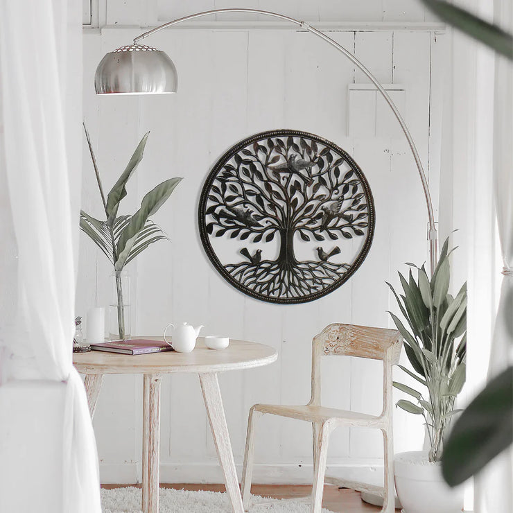 Side view of Haitian Tree of Life wall sculpture suitable for indoor or outdoor display