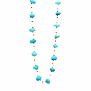 Floating turquoise and Maasai bead necklace  sustainable boho jewelry USA
