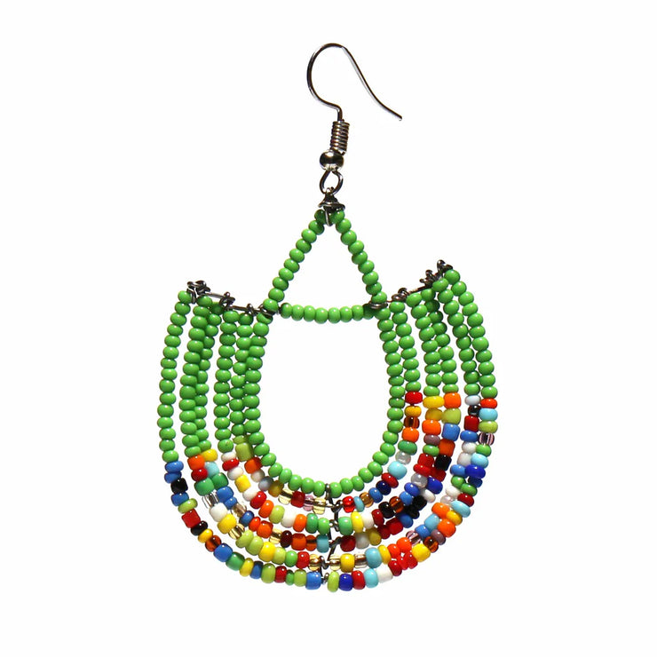 handmade fair trade maasai bead dangle earrings sustainable boho jewelry