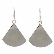 artisan pink shell fan drop earrings ethical handmade jewelry
