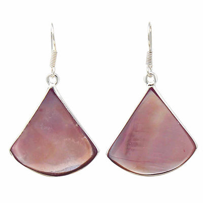 ocean whisper pink shell fan drop earrings one stop hippy shop