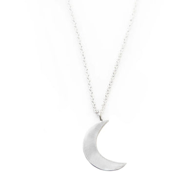 Handmade silver crescent moon necklace - fair trade boho jewelry
