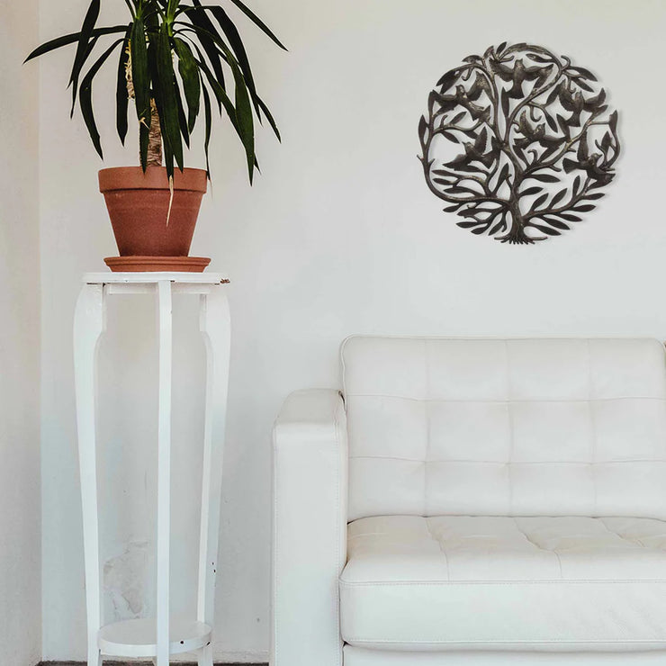 One-of-a-kind artisan-crafted metal art, rustic and sustainable décor piece