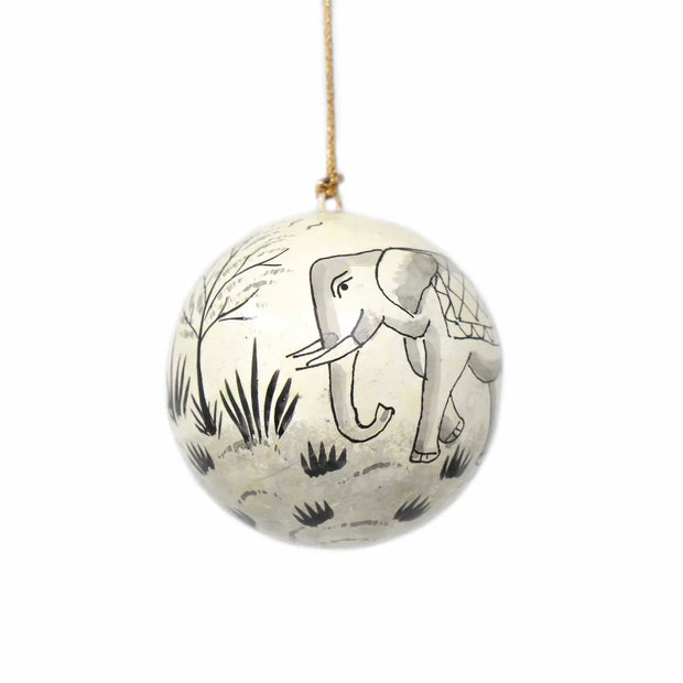 Hand-painted bird papier-mâché ornament, sustainable fair trade holiday décor christmas