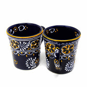 Cup Set  Handmade Fair trade ceramic coffee cups artisan painted in Mexico