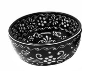 Handmade Encantada pottery bowls set of 2 in ink glaze – artisan Mexican kitchenware
