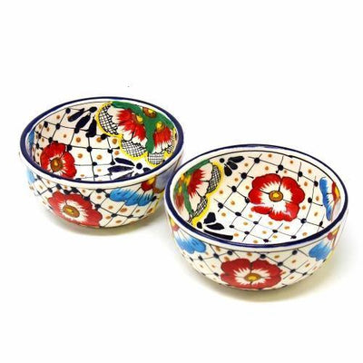 Set of Mexican art bowls, decorative and functional dinnerware