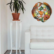 Metal Art - Painted Two Fish Jumping - Fair Trade - OneStopHippyShop