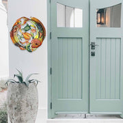 Metal Art - Painted Two Fish Jumping - Fair Trade - OneStopHippyShop