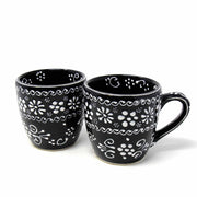 Cup Set In Black - Handmade & Fair Trade Black And White Design