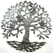 Handmade Tree of Life with Birds metal wall art crafted from recycled steel drums