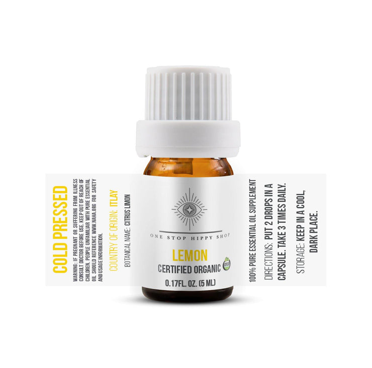 Essential Oil Natural & Organic Lemon - OneStopHippyShop
